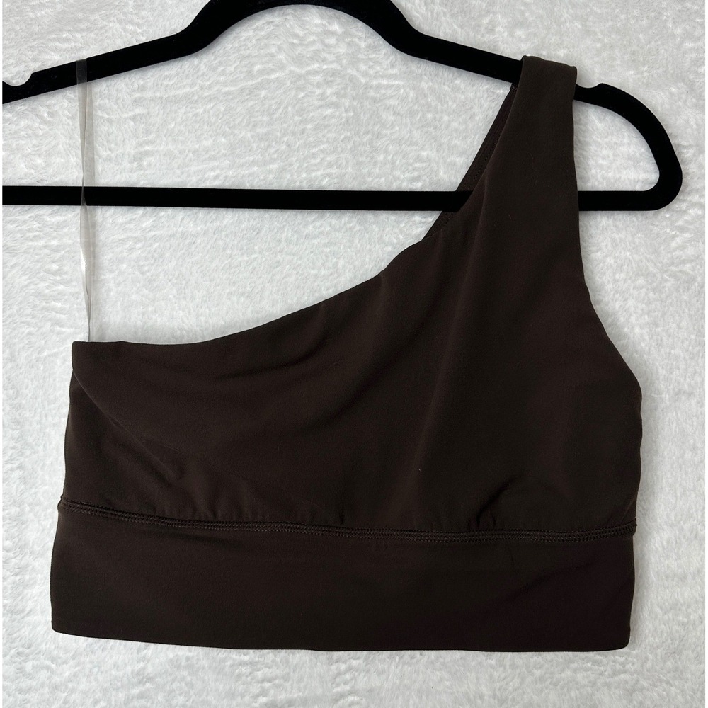 Lululemon One Shoulder Yoga Bra Womens 8 Java Brown Asymmetrical LW2DPPS